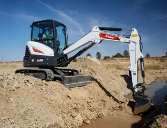 Bobcat E35 mini excavator on job site